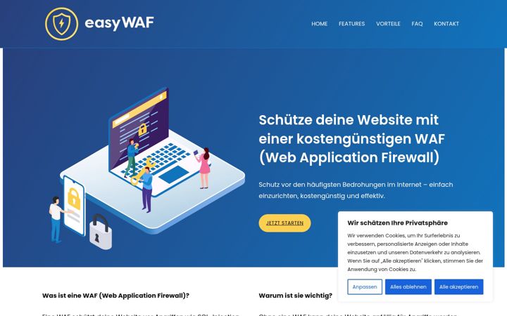 Snimka zaslona za easy-waf.de