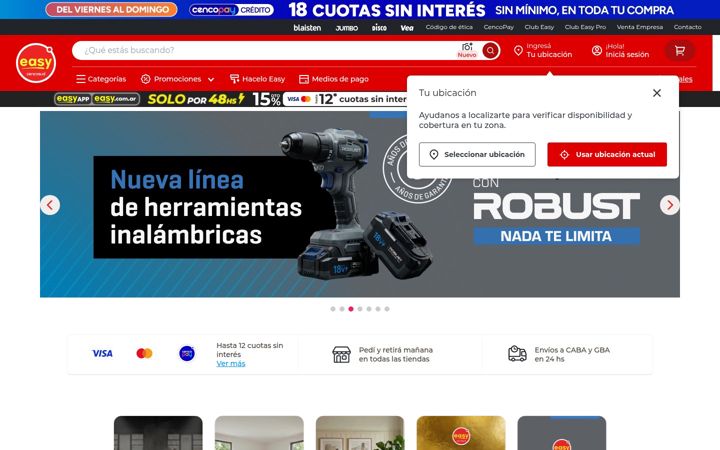 Screenshot of easy.com.ar