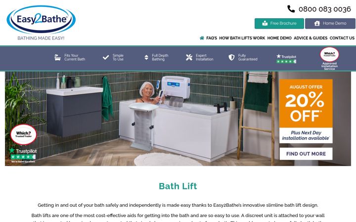 Captura de pantalla de easy2bathe.co.uk