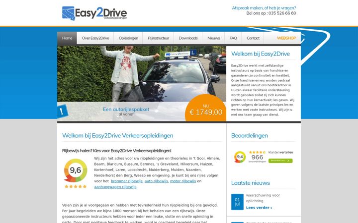 Posnetek zaslona easy2drive.nl