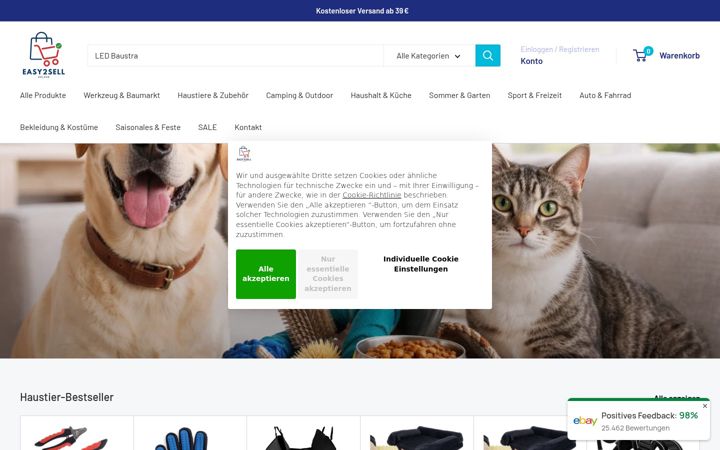 Snimka zaslona za easy2sell-deluxe.de