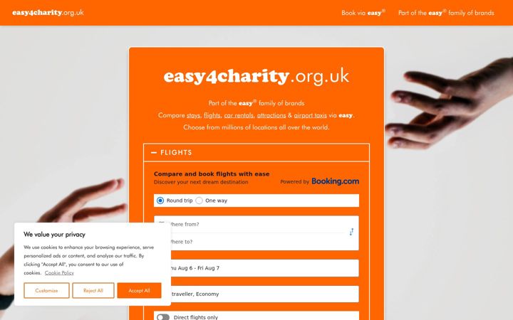 Screenshot of easy4charity.org.uk