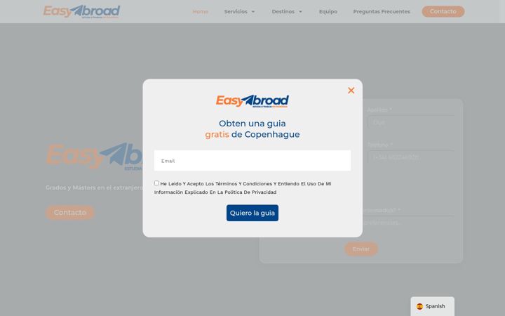 Screenshot von easyabroad.es