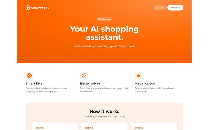 Ekrānuzņēmums no easyagent.ai