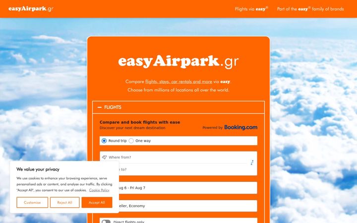Screenshot of easyairpark.gr