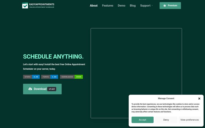 Screenshot of easyappointments.org