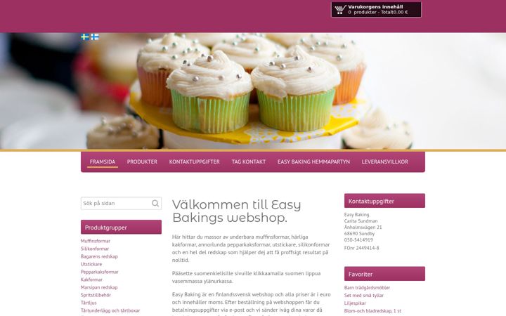 Screenshot di easybaking.fi