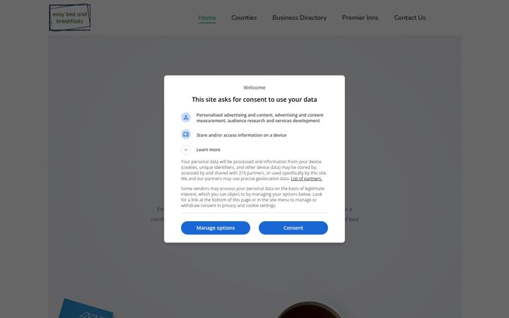Screenshot of easybedandbreakfasts.co.uk