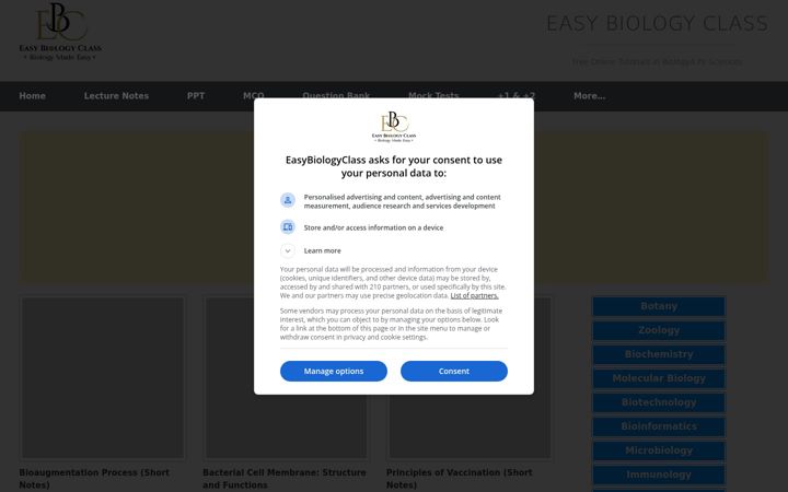 Screenshot of easybiologyclass.com