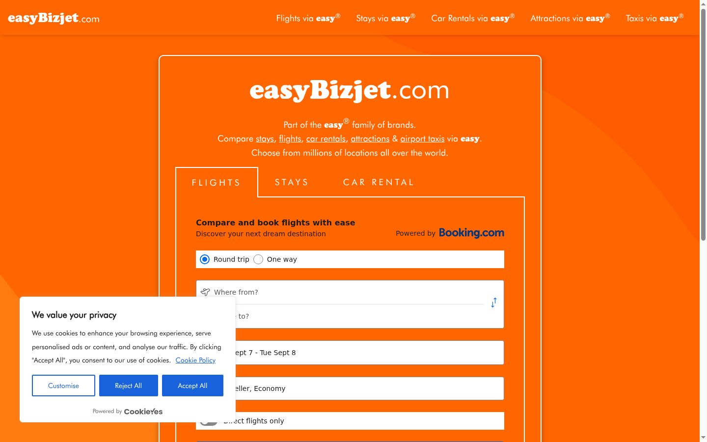 Screenshot del banner di consenso mostrato prima di qualsiasi interazione