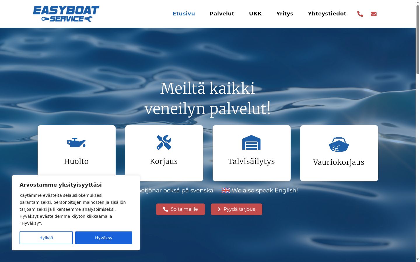 Ekraanipilt nõusolekubännerist, mida näidati enne mis tahes suhtlust