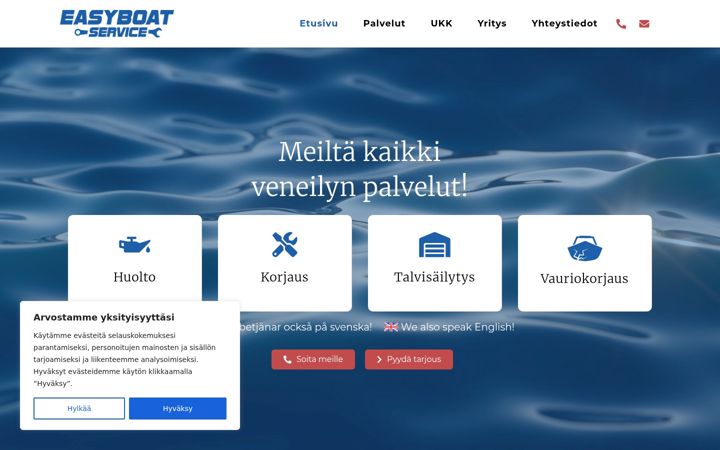 Screenshot di easyboatservice.fi