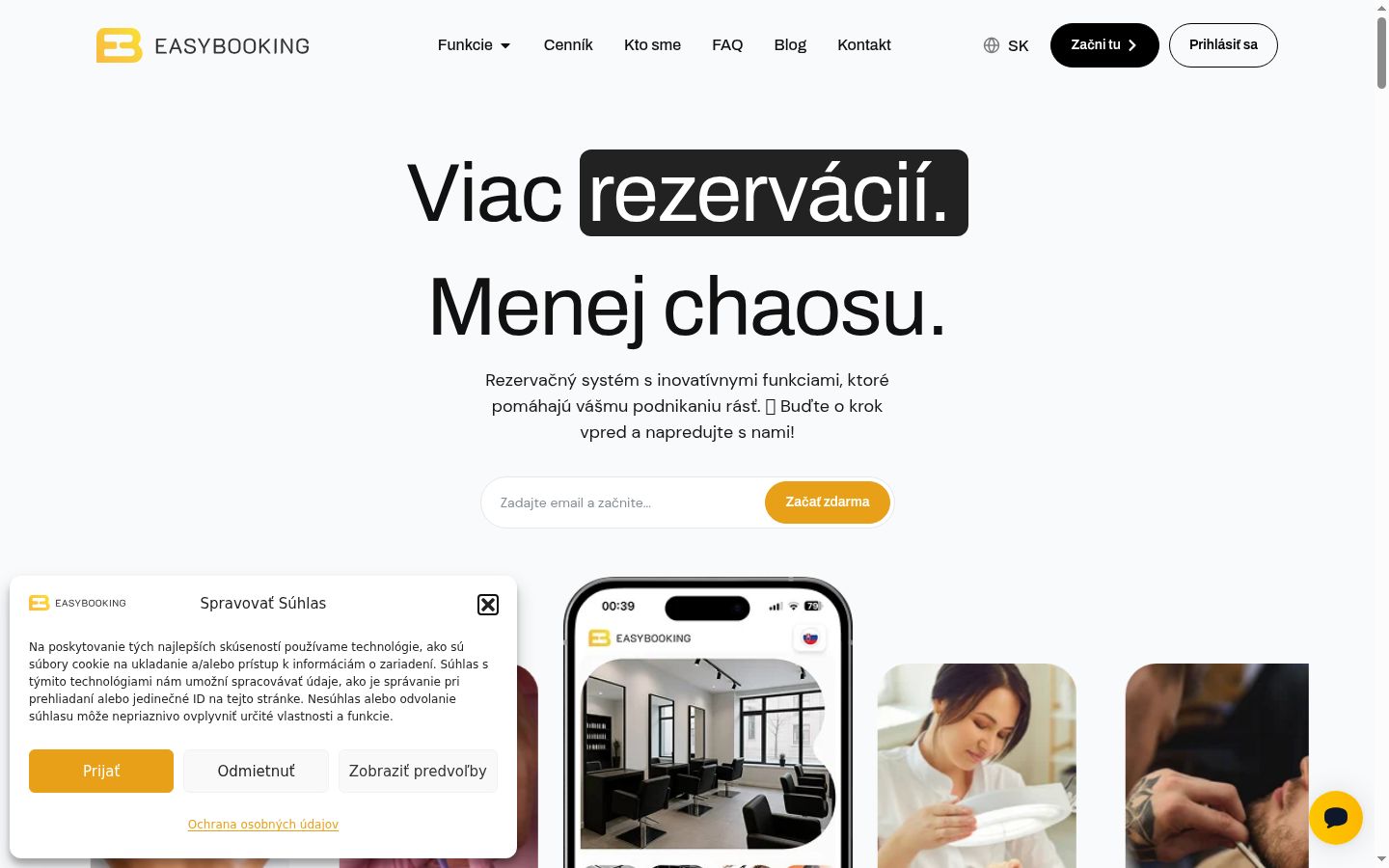 Sutikimo reklamjuostės, rodytos prieš bet kokią sąveiką, ekrano kopija