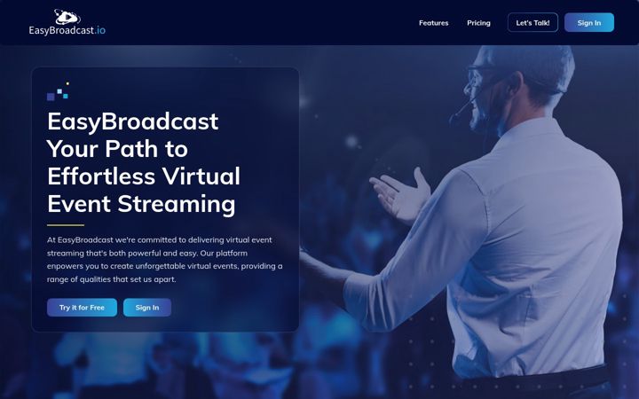Screenshot of easybroadcast.io