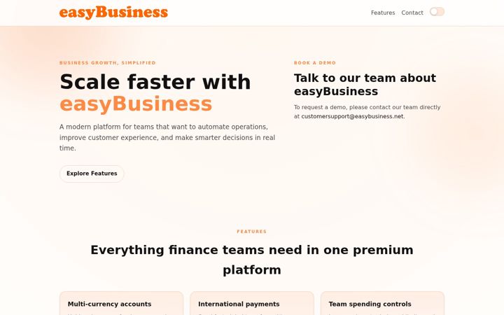 Captură de ecran a easybusiness.net