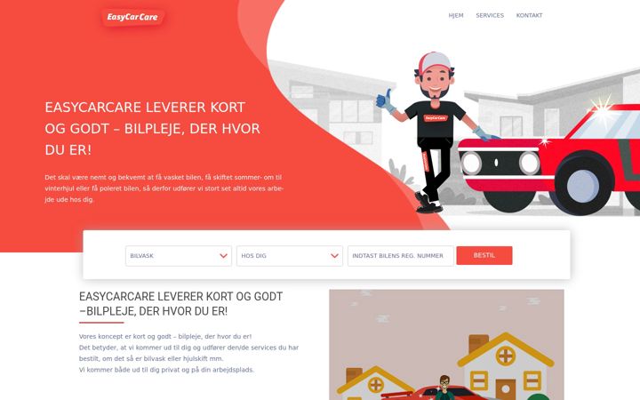 Skjámynd af easycarcare.dk