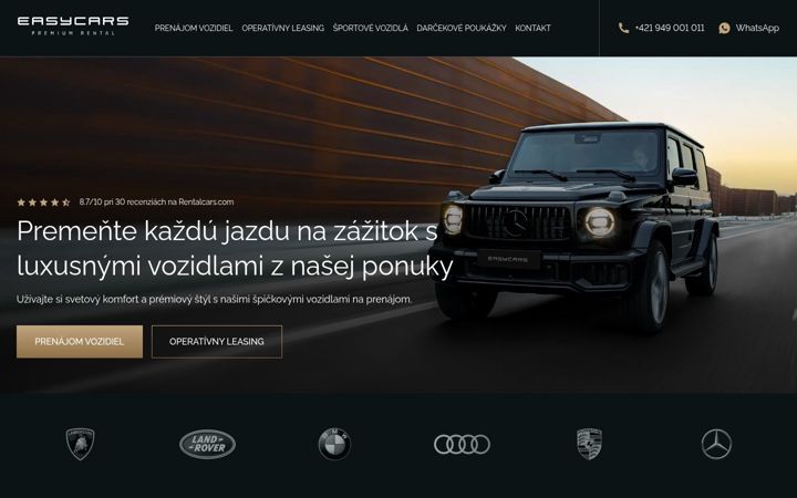 Screenshot von easycars.sk