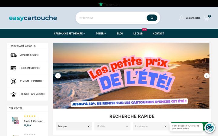 Screenshot of easycartouche.fr