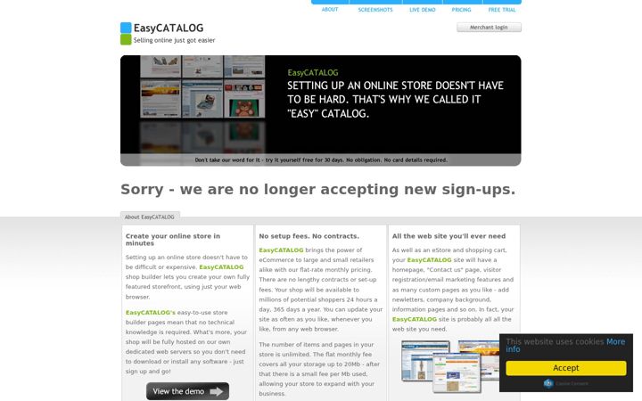 Captură de ecran a easycatalog.net