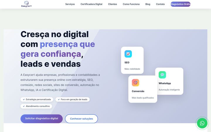 Екранна снимка на easycert.com.br