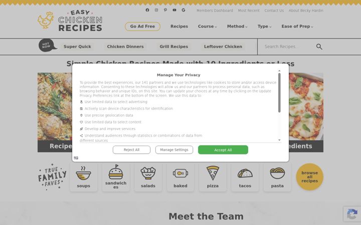 Screenshot of easychickenrecipes.com