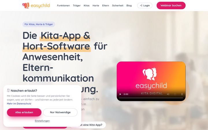 Posnetek zaslona easychild.de