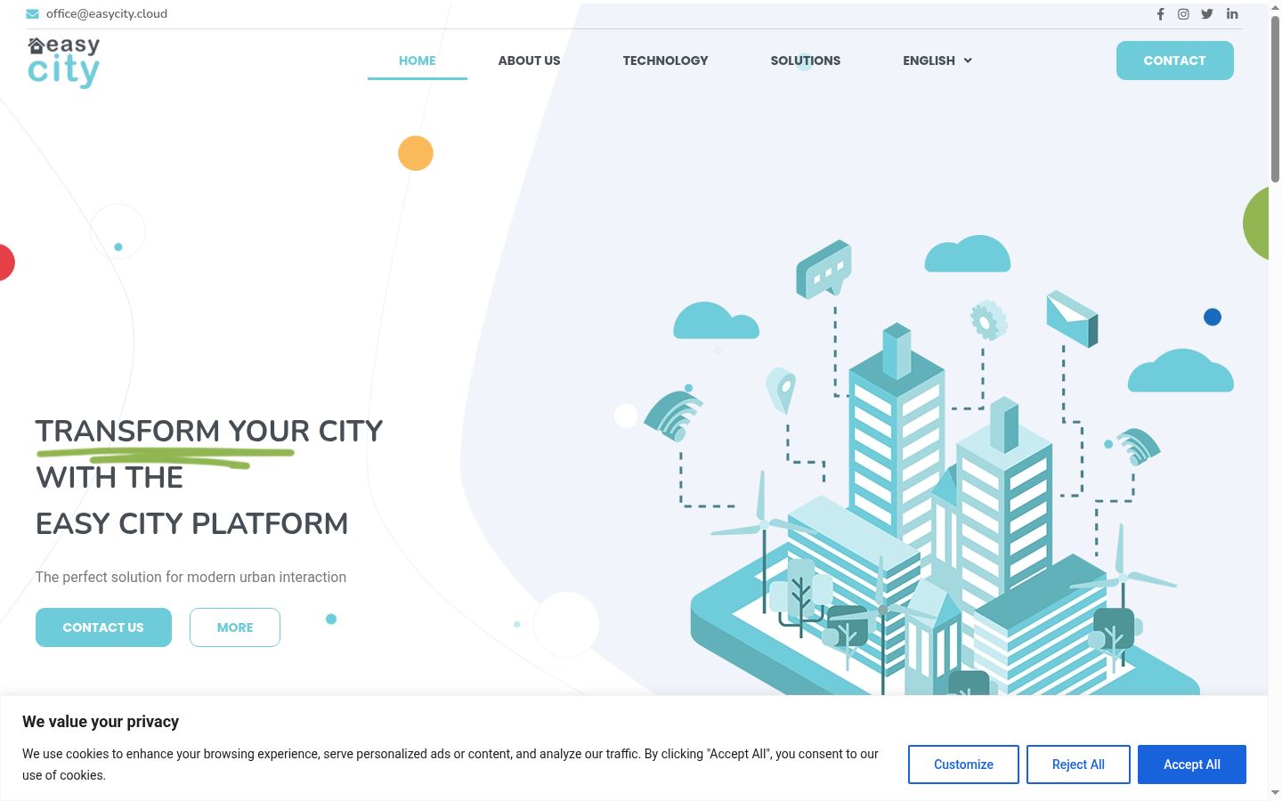 Screenshot of the consent banner shown before any interaction