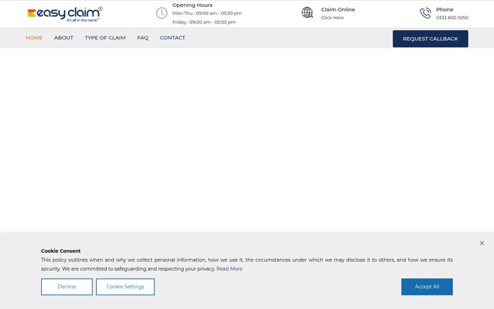Captură de ecran a easyclaim.net