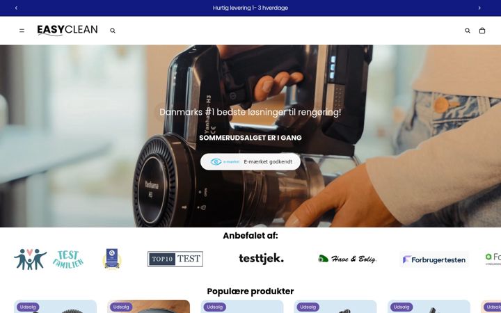 Skjámynd af easyclean.dk