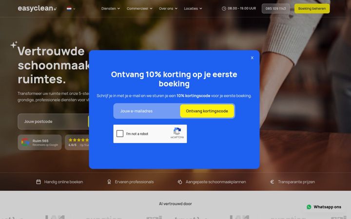 Screenshot di easyclean.nl