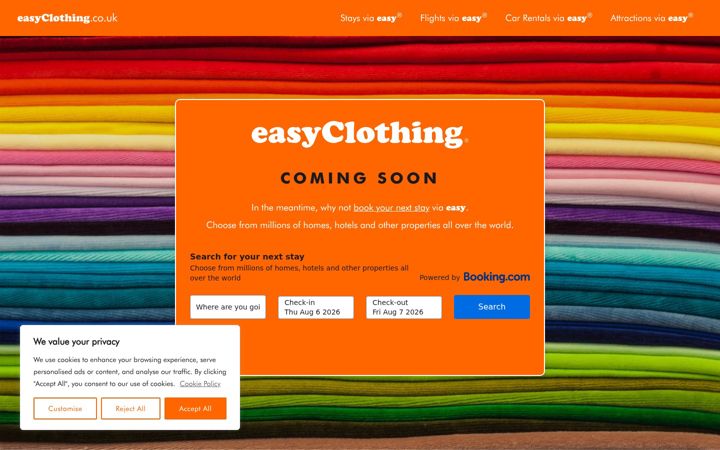 Screenshot of easyclothing.co.uk