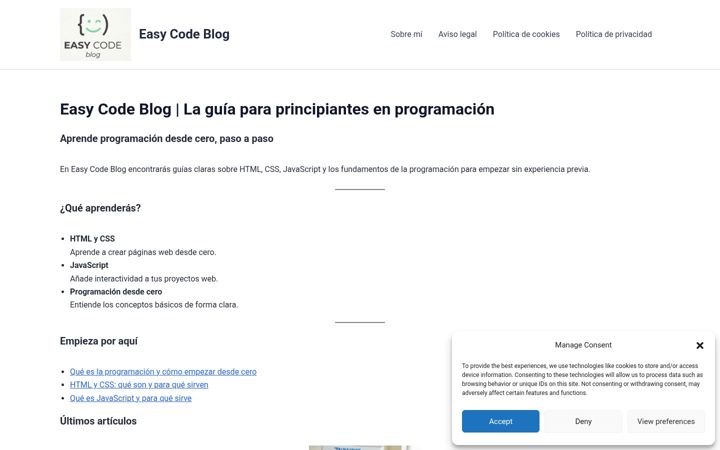 Screenshot of easycodeblog.com