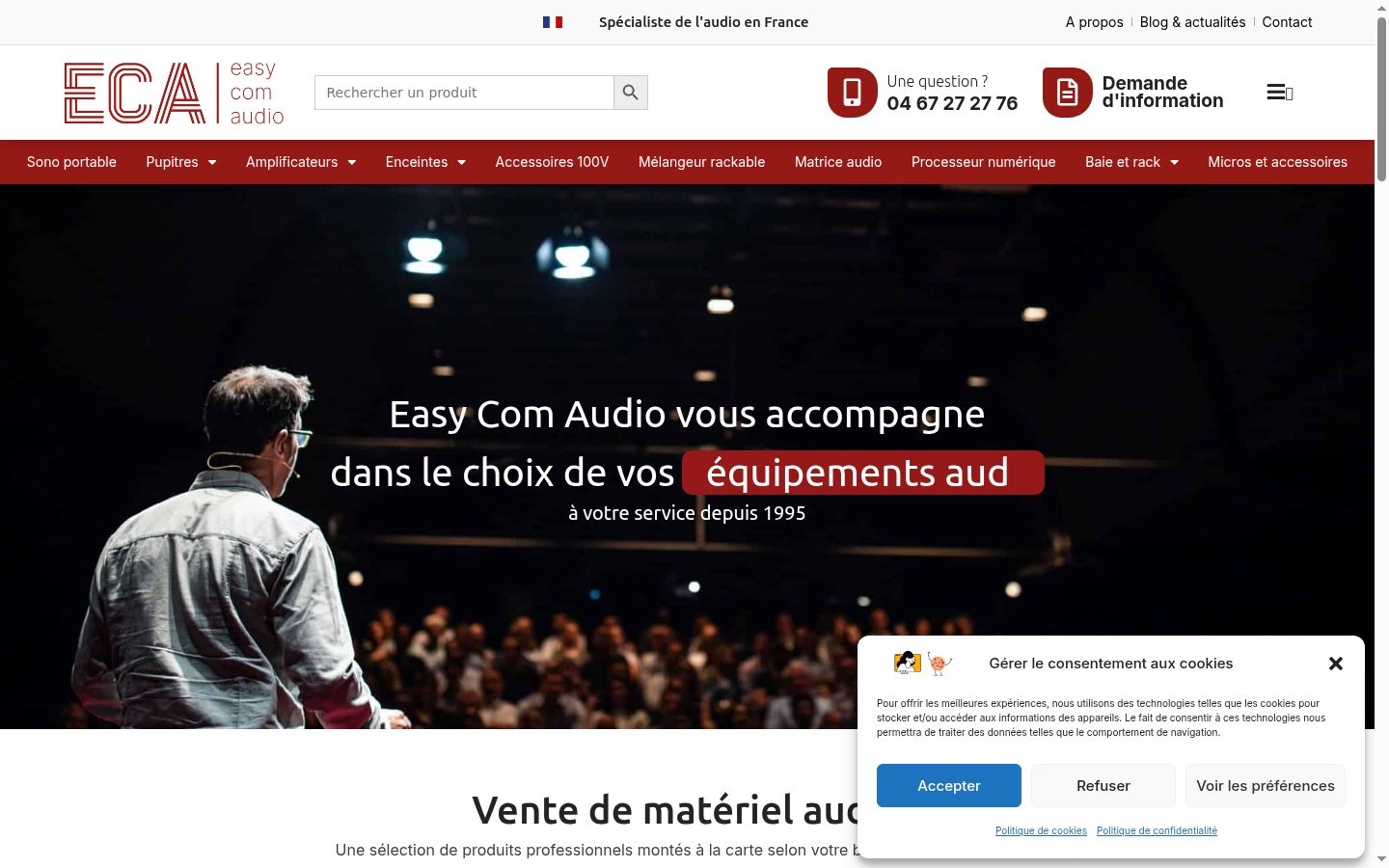 Screenshot of the consent banner shown before any interaction