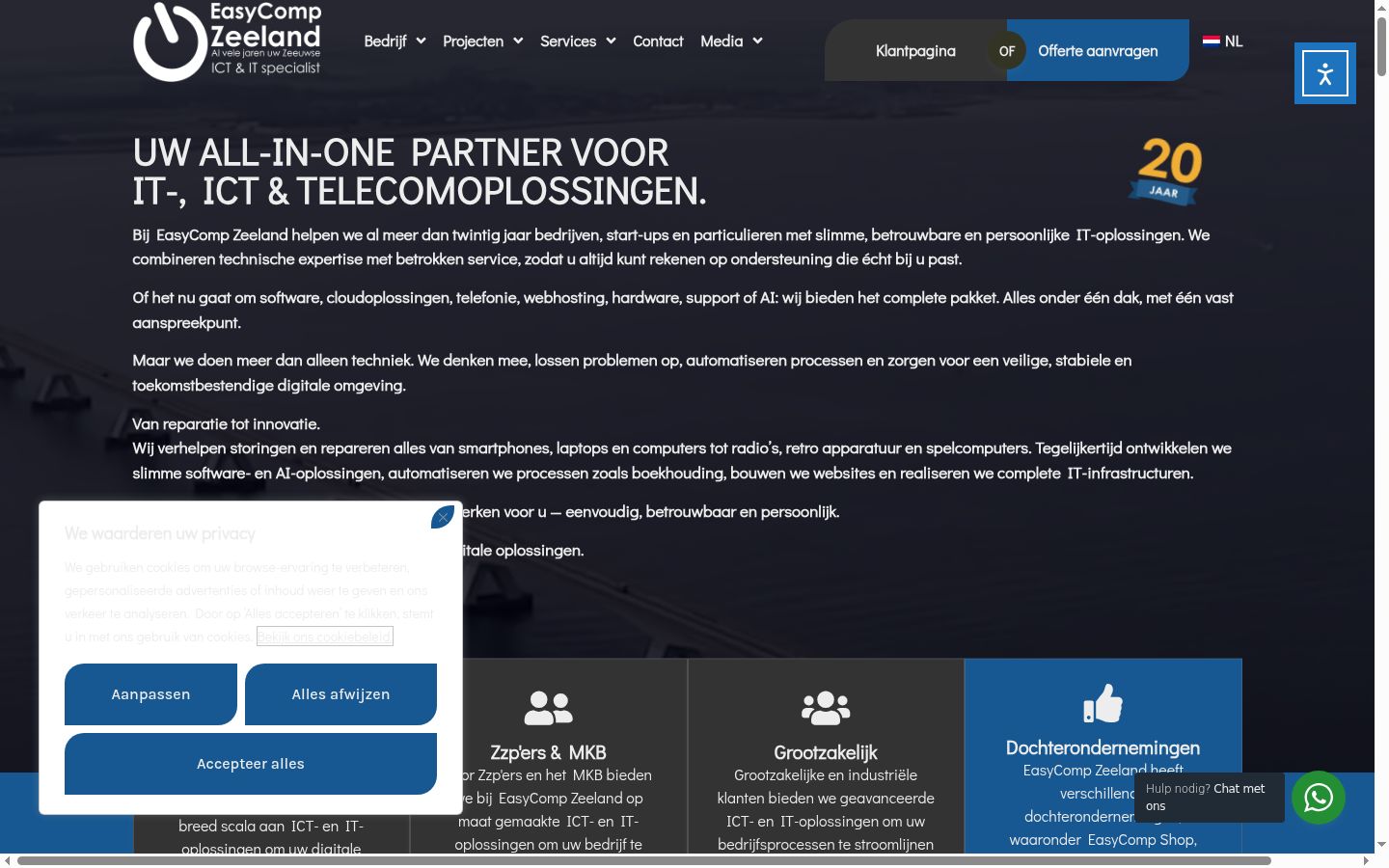 Screenshot del banner di consenso mostrato prima di qualsiasi interazione