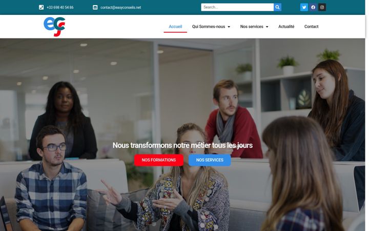 Captură de ecran a easyconseils.net