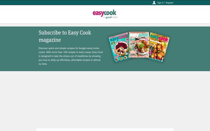 Screenshot of easycookmagazine.co.uk