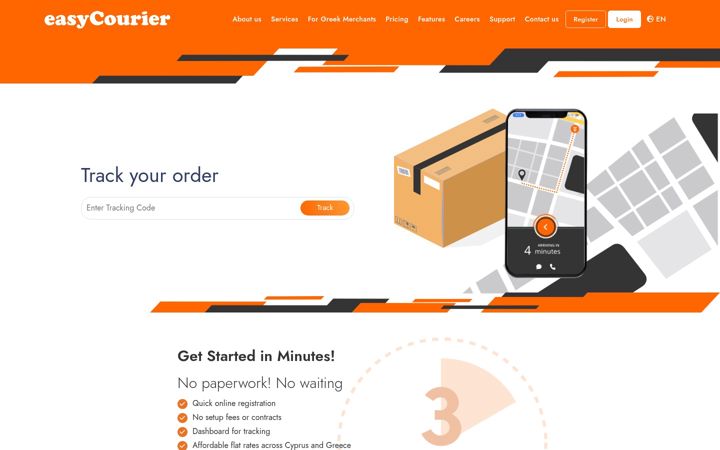 Captură de ecran a easycourier.net