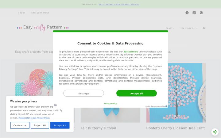Screenshot of easycraftypattern.com