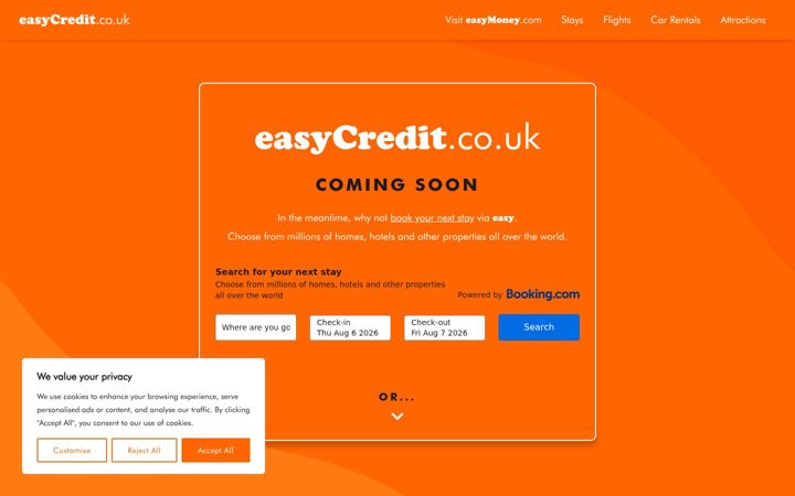 Screenshot of easycredit.co.uk