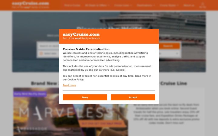 Screenshot of easycruise.com