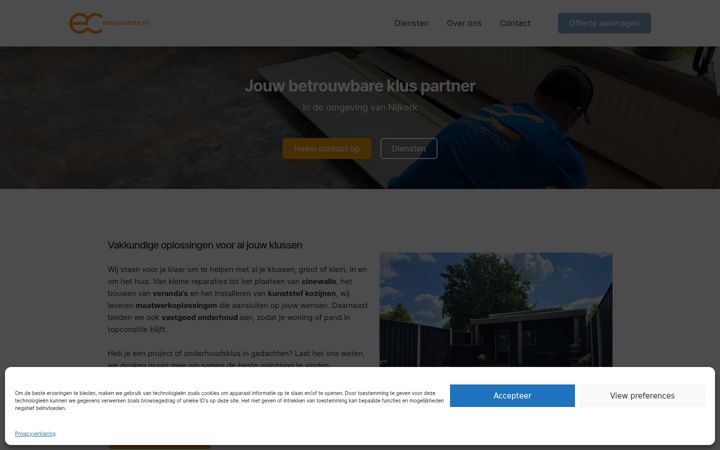 Screenshot di easycustom.nl