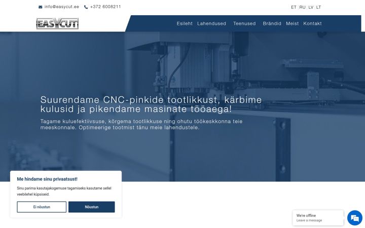 Screenshot of easycut.ee
