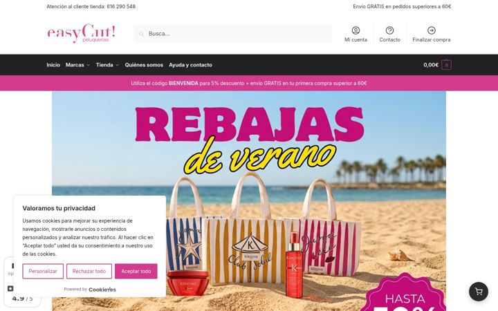Screenshot von easycut.es