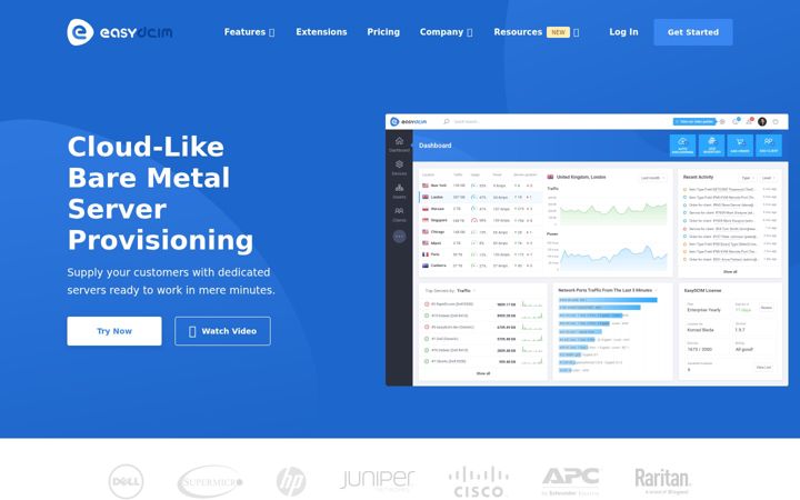 Screenshot of easydcim.com