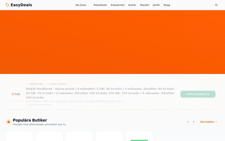 Screenshot ta' easydeals.se