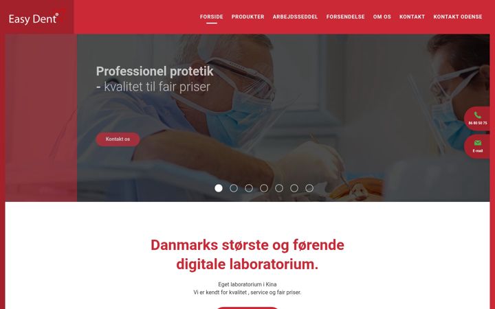Skjámynd af easydent.dk