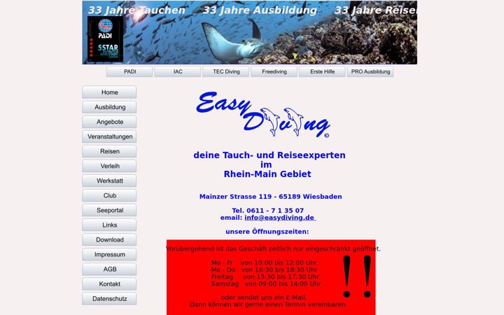 Screenshot of easydiving.de