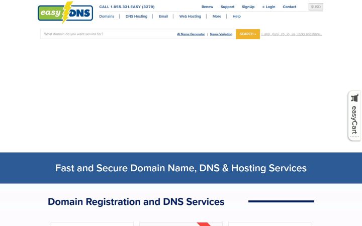 Screenshot of easydns.org