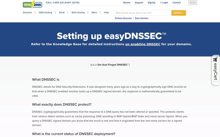 Screenshot of easydnssec.info