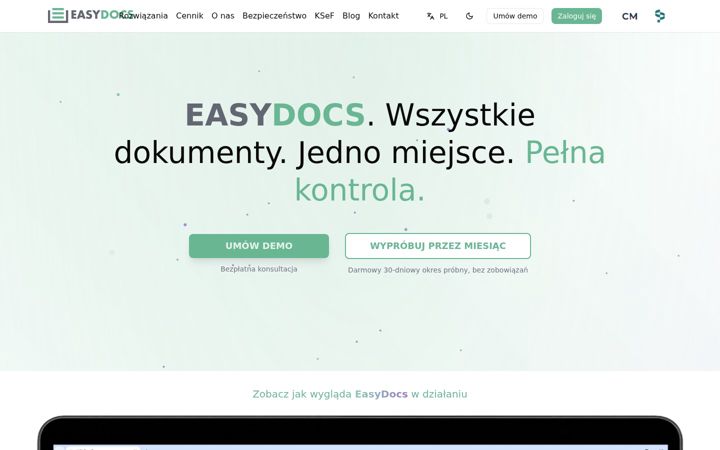 Captura de ecrã de easydocs.pl